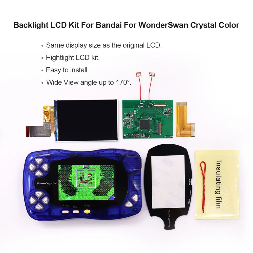 Lcd de Tela para Banda Mais Novo Backlight Display Wonderswan Swancrystal Maravilha Cisne Cristal Cor Wscc Game Console Ips
