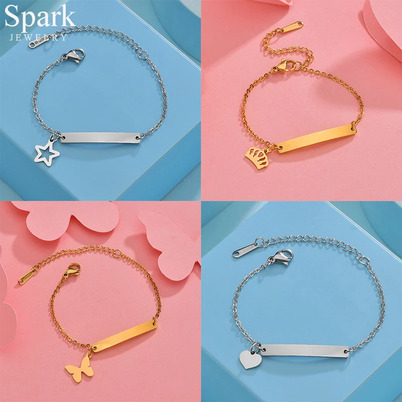 Детский браслет из нержавеющей стали с гравировкой имени и даты | Украшения