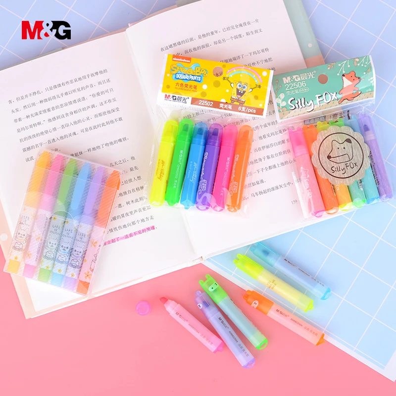 M &amp G 6 шт. мини-маркеры kawaii для школы милые брендовые цветные невидимые маркеры
