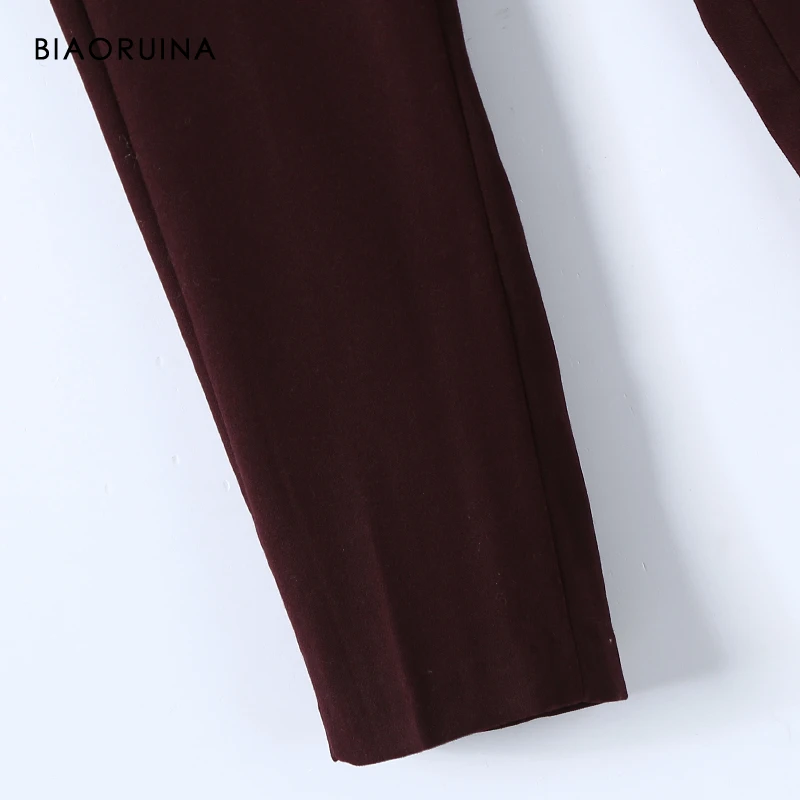 BIAORUINA женские зимние повседневные обтягивающие брюки Стрейчевые прямые с