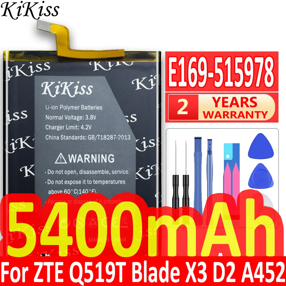 

KiKiss 5400 мА/ч, мобильный телефон Батарея E169-515978 515978 для ZTE Q519T для ZTE лезвие X3 для ZTE лезвие D2 для ZTE лезвие A452