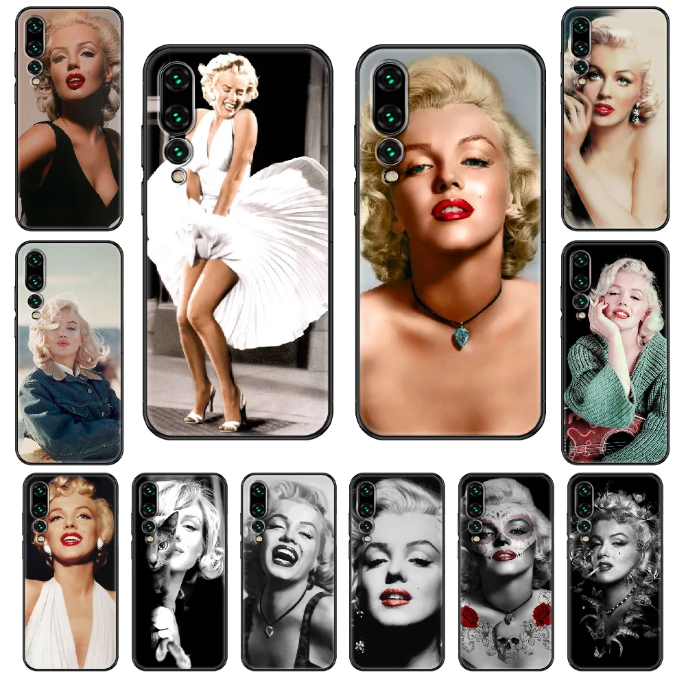 Сексуальный чехол для телефона Мэрилин Монро Huawei P 8 10 20 30 Smart Plus 2019 Z Lite Pro 2017 черная