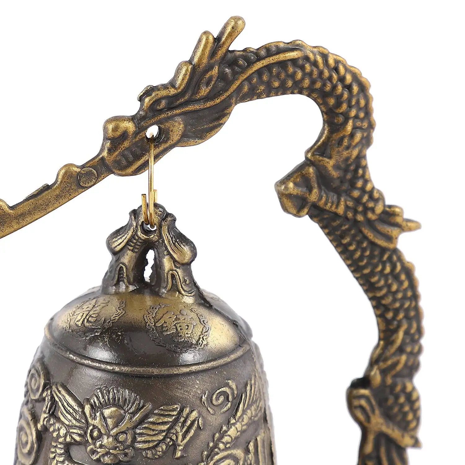 Винтажное украшение Жемчуг дракона буддийский колокольчик орнамент бронзовый