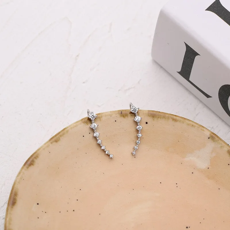 Женские серьги-гвоздики Flyleaf из стерлингового серебра 925 пробы с фианитами