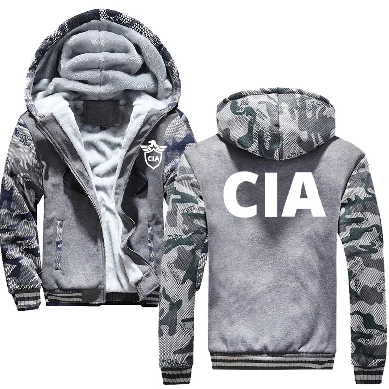 

Men Zipper Hoodies Jacket USA CIA Hoodies Men Cool Thicken Winter Fashion Streetwear CIA Sweatshirt Pullover