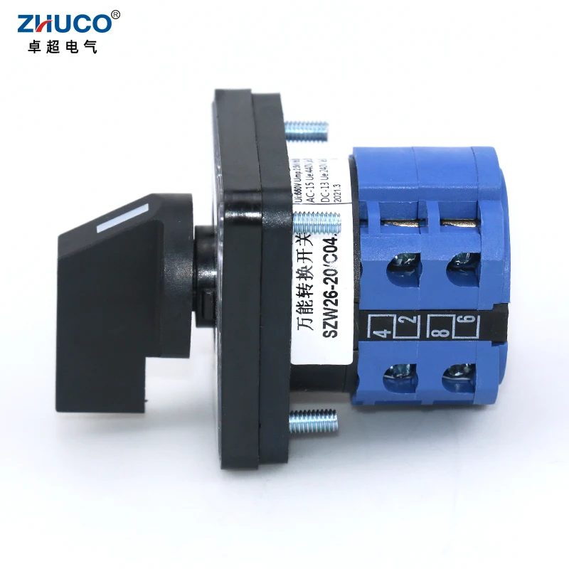 ZHUCO SZW26/LW26-20 20A 660V OFF-ON двухполюсный двухпозиционный 64x64 48x48 мм панель Ручной