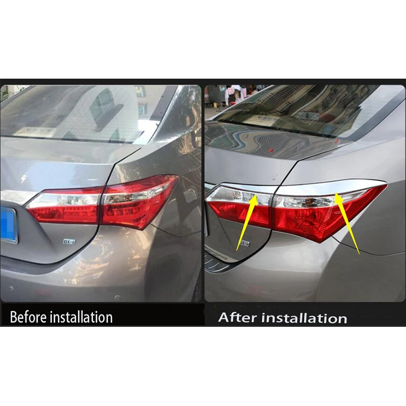 

14 to18 for Toyota new corolla tail lamp eyebrow stainless steel decorative frame light bar
