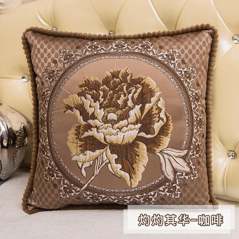 25 Европейский стиль, жаккард, элегантные цветочные Декоративные Чехлы для подушек, для автомобиля, дивана, украшение дома, квадратный Классический чехол для подушки - Цвет: 25