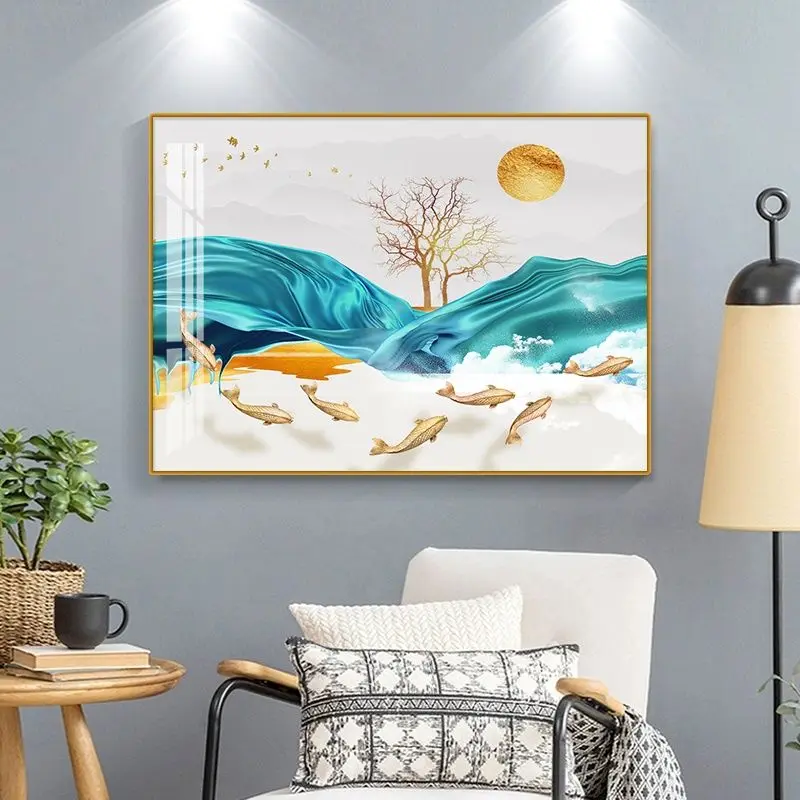 

Modern Simple Style Single Crystal Porcelain Mural Decoration Room Background Wall With Frame Easy Take Transparent Mirror