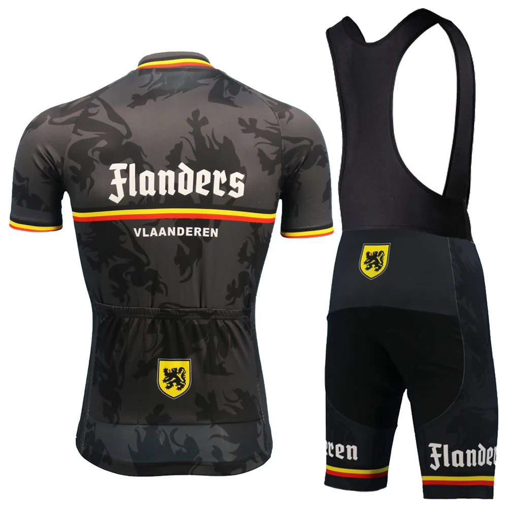 Комплект велосипедной одежды фландрийская одежда мужская для велоспорта черная