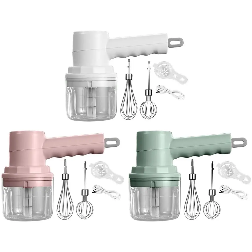 

Electric Garlic Chopper, Egg Whisk Hand Mixer Food Mixer 3 Speed for Cream Foam Cream Froth, Food Processor Kitchenware Crusher