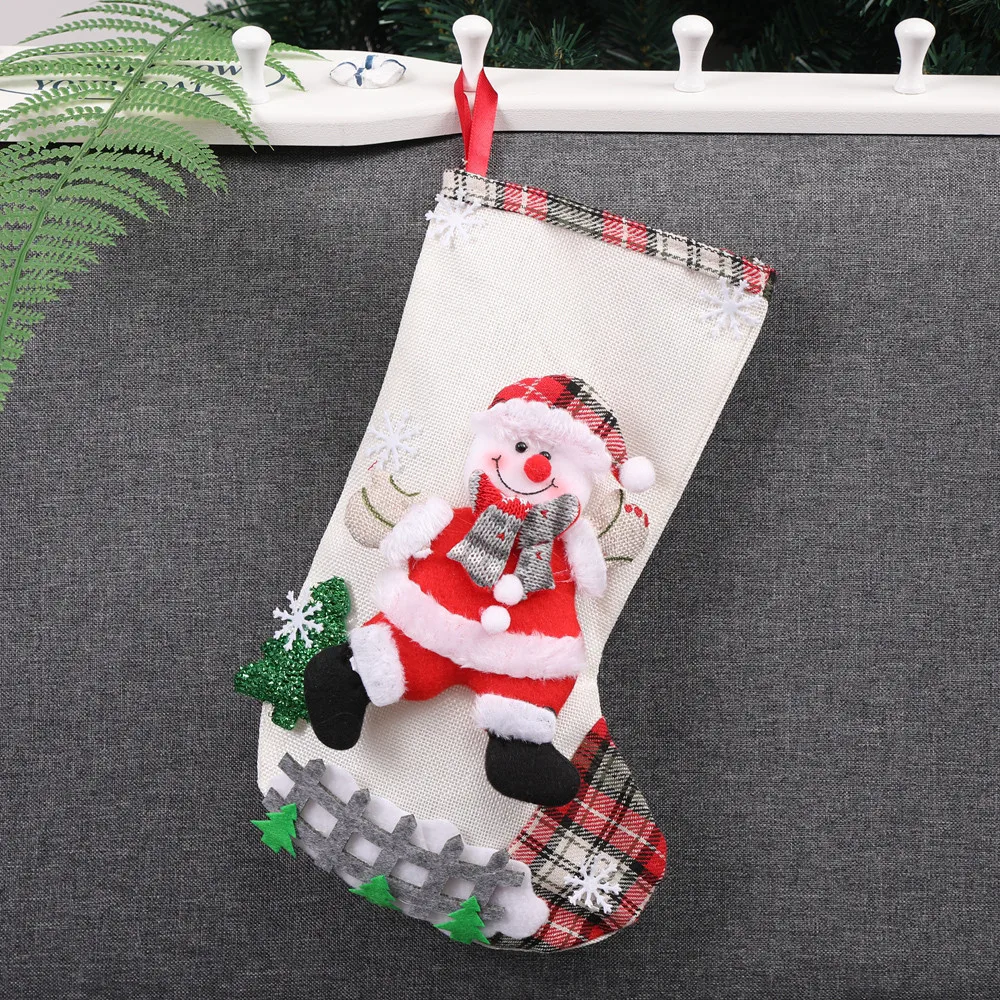 1PC Hot Sale Christmas Xmas Tree Hanging Party Decor Santa Stocking Sock Gift Candy Bags Socks L*5 | Дом и сад