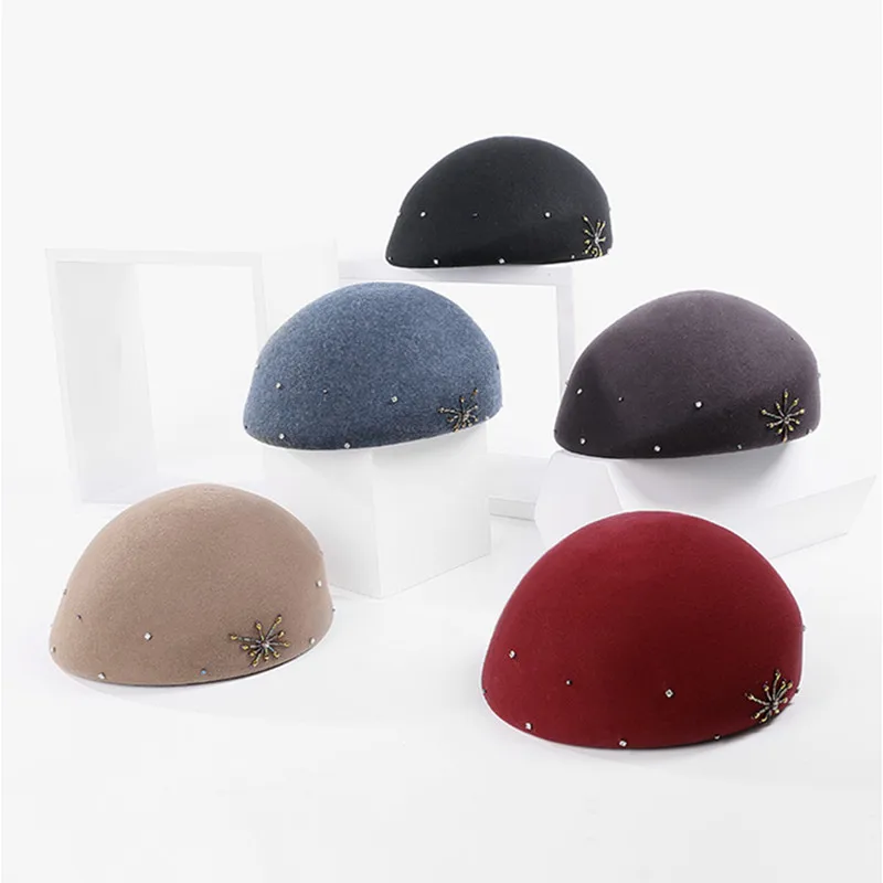 Женский берет H781 зимняя и Осенняя шерстяная шапка в британском стиле женские