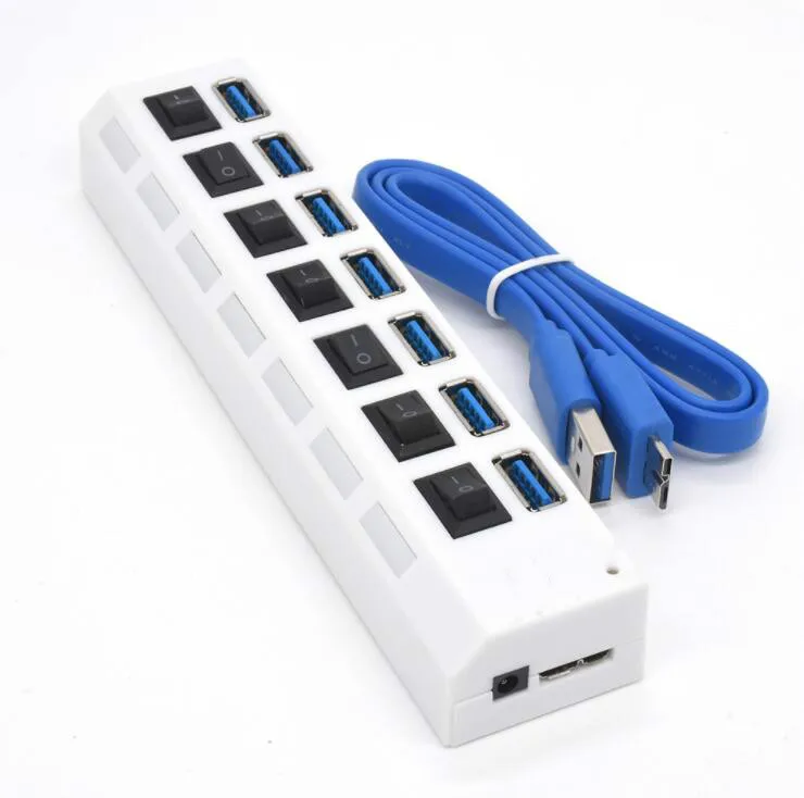 USB разветвитель usb хаб 3 0 мульти с 7 портами разветвители адаптером питания