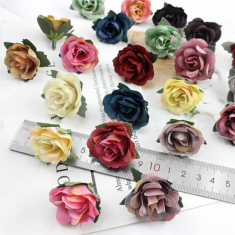 10PCS 3.5cm Mini Silk Artificial Rose Flowers Cloth For Wedding Party Home Room Decoration DIY Dress Accessories Fake ZM | Дом и сад