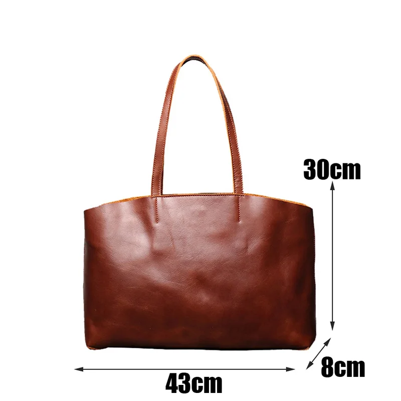 

AETOO Stylish women's handbags, head-layer cow leather bags, large-capacity shopping bags, leather one-shoulder bags.