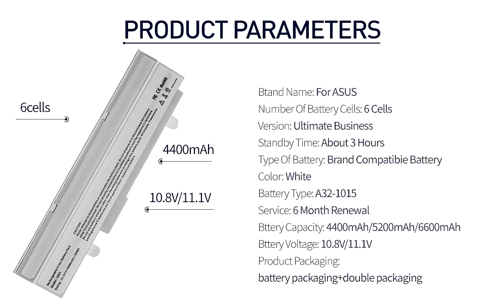 Apexway белый Аккумулятор для ноутбука Asus Eee PC 1215 PC 1215b 1215N 1015b 1015 1015bx 1015p x 1015p A31-015 A32-1015 AL31-1015