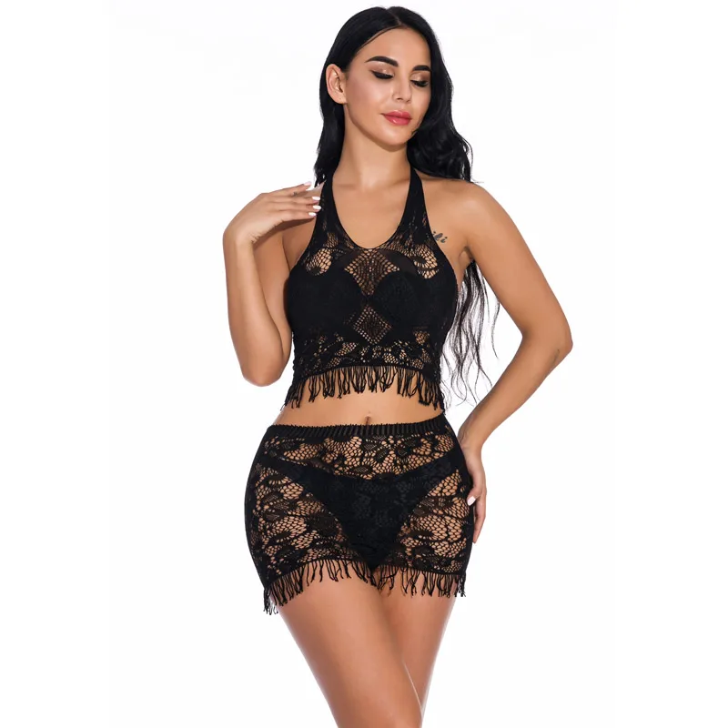 Комплект эротического нижнего белья сексуальный кружевной бюстгальтер с