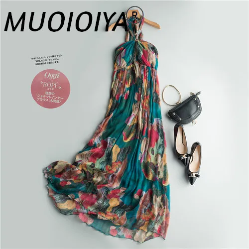 

Женское длинное винтажное платье из натурального шелка, вечерние цветочным принтом