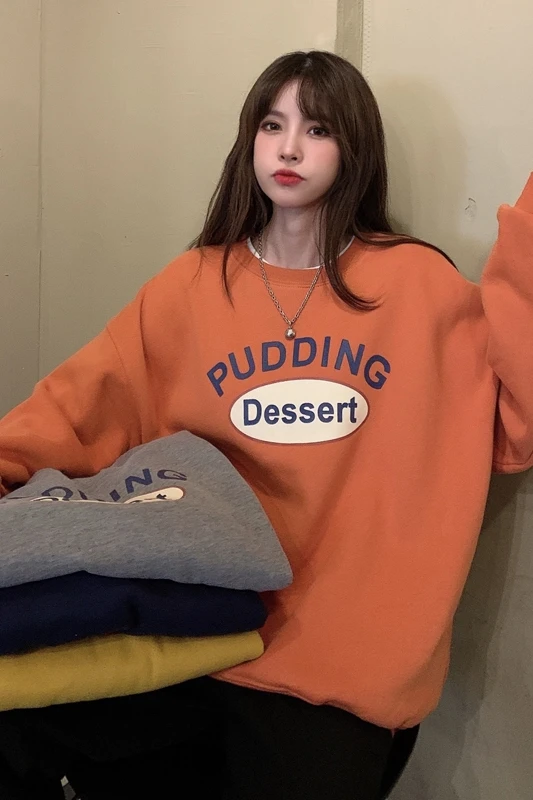 

Sweater women's autumn and winter new plus velvet thick loose korean version of ulzzang no hat jacket jacket tide ins