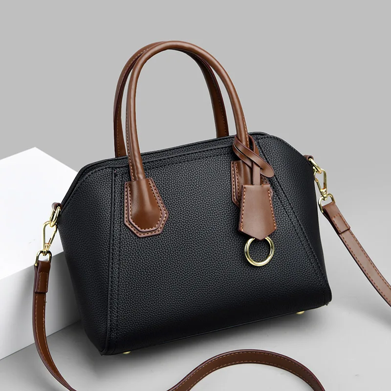 

Woman High Quality Leather Shoulder Bag Fashion Luxury Brand Designer Messenger Bags New Trendy Stitching Handy Small Square Bag