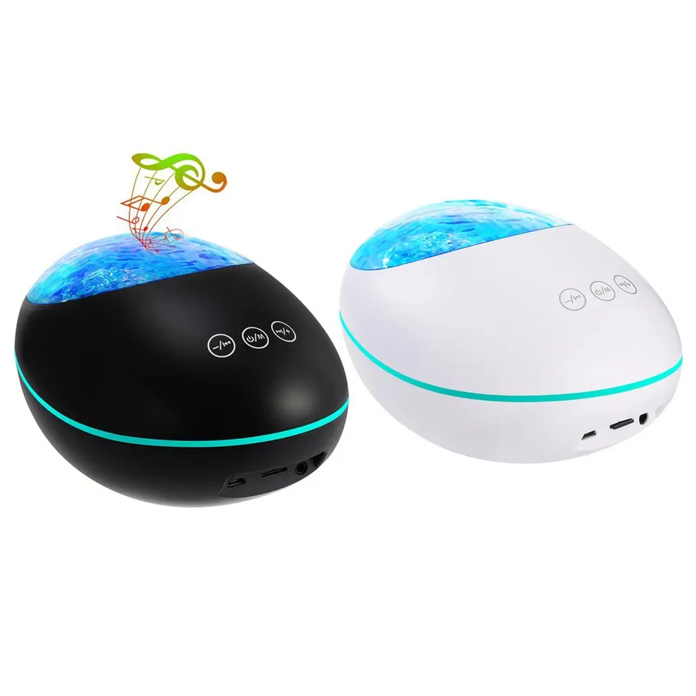 

Colorful Ocean Wave Projector LED Night Light With USB Remote Control High Power Loudspeaker Music Bedroom For Home Decor