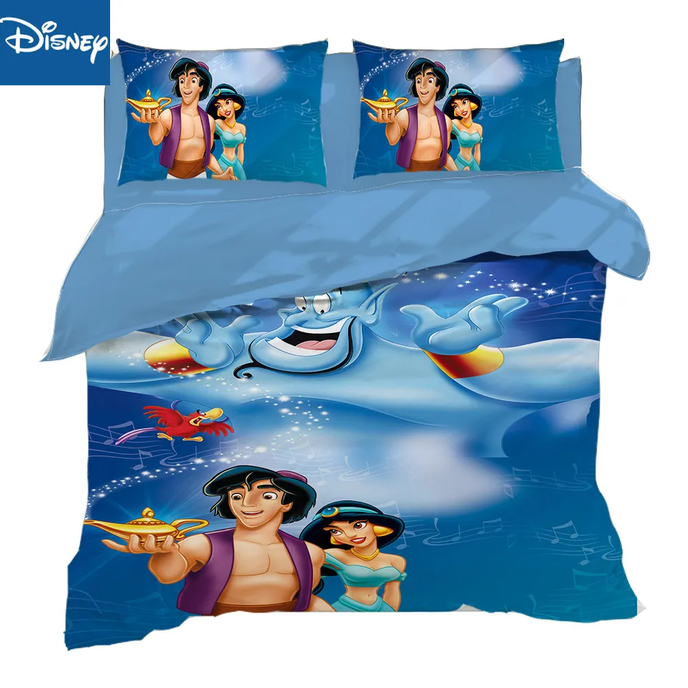 

Aladdin And Princess Jasmine Comforter Bedding Set Queen Size Duvet Cove 3/4 Pcs Set For Hot Slae Single Size Kids