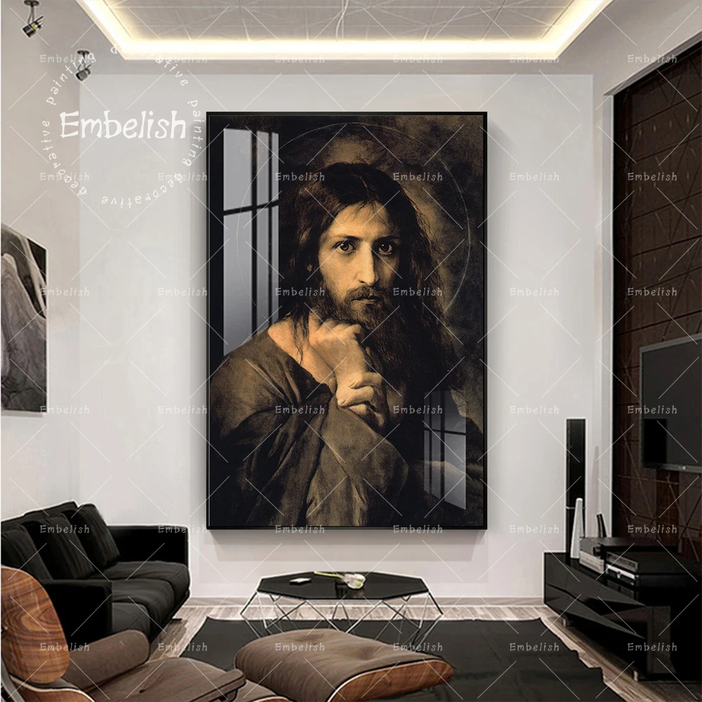 

1 Pieces Vintage Christ Lord God Jesus Wall Art Pictures Portrait HD Print On Canvas Oil Paintings Modern Home Decor Posters