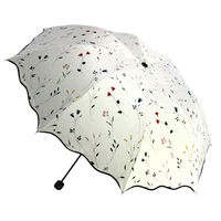 all weather umbrella folding sun umbrella female vinyl sun protective uv protection sunshade tri fold umbrella