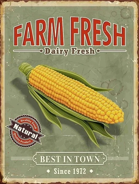 

Retro tin paintings New Tin Sign Farm Fresh Corn Retro Vintage Aluminum Metal Sign