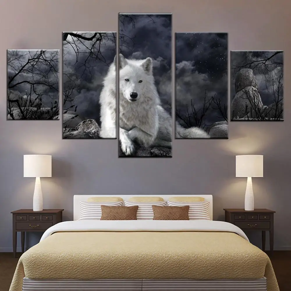 Картина маслом с изображением животных волков модная картина для украшения дома
