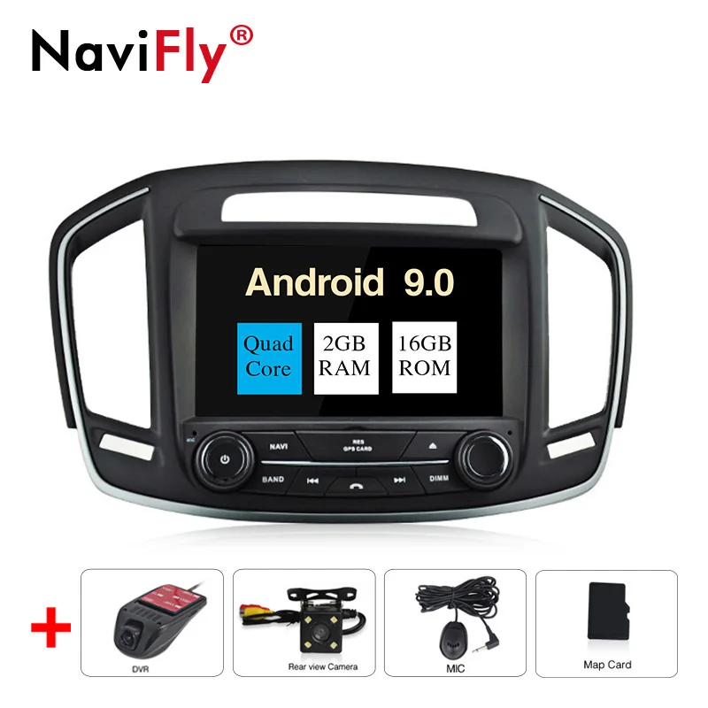 NaviFly Android 9,0 автомобильный DVD gps навигатор плеер для Opel Vauxhall Insignia Автомобильный Радио стерео плеер Поддержка wifi BT - Цвет: 16G camera DVR