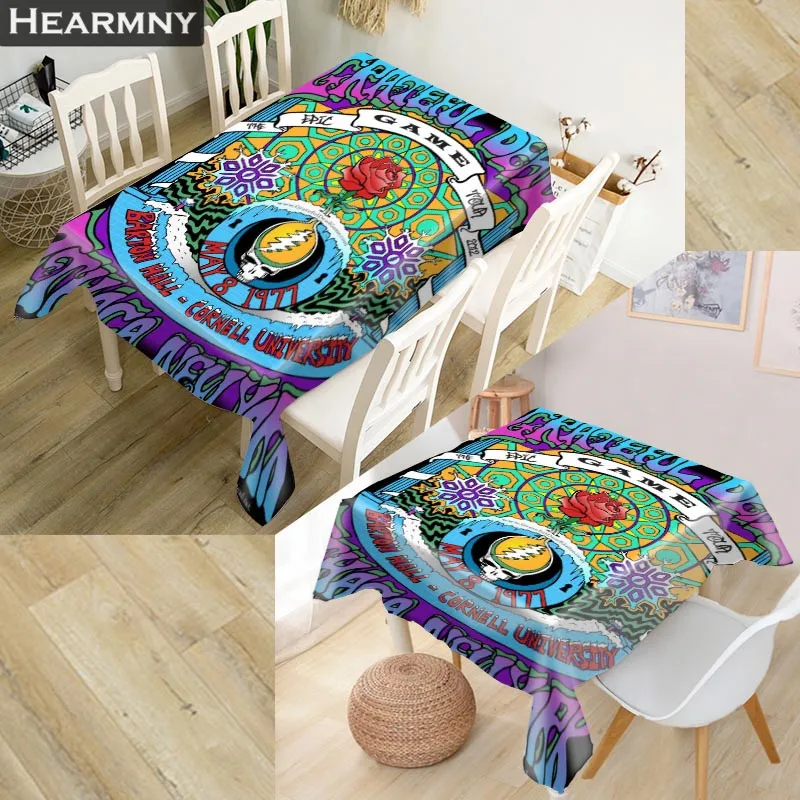 New Grateful Dead Tablecloth Waterproof Oxford Fabric Square/Rectangular Tablecloth For Wedding Table Cloth Cover TV Covers