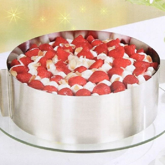 

16-30CM Retractable Stainless Steel Circle Mousse Ring Baking Tool Set Cake Mold Size Adjustable Dessert Cake Decorating Tools