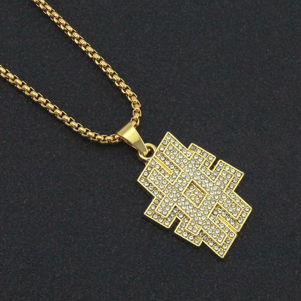 Новинка огромная золотая цепочка в стиле хип-хоп для ночного клуба золотое