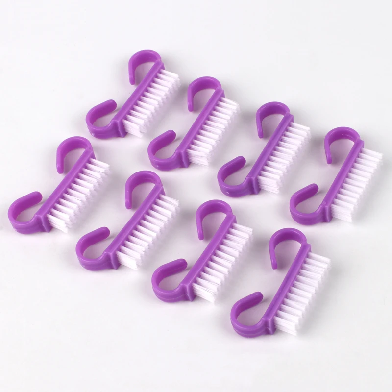 

100Pcs/Lot Acrylic Nail Brush Purple Nail Art Manicure Soft Remove Dust Pedicure Nail Brushes Plastic Handle Cleaning Tools Set