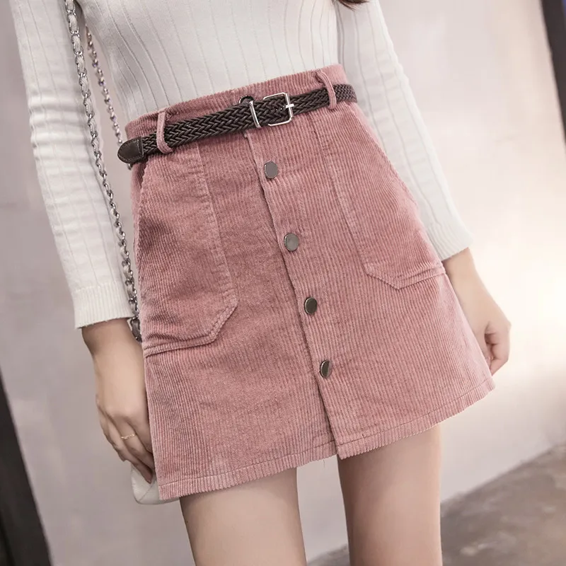 

2019 Spring Autumn Fashion Pink Skirts Women Solid Chiffon Vintage Knee Length Elastic Waist Skirt High Waist Pleated Skirt