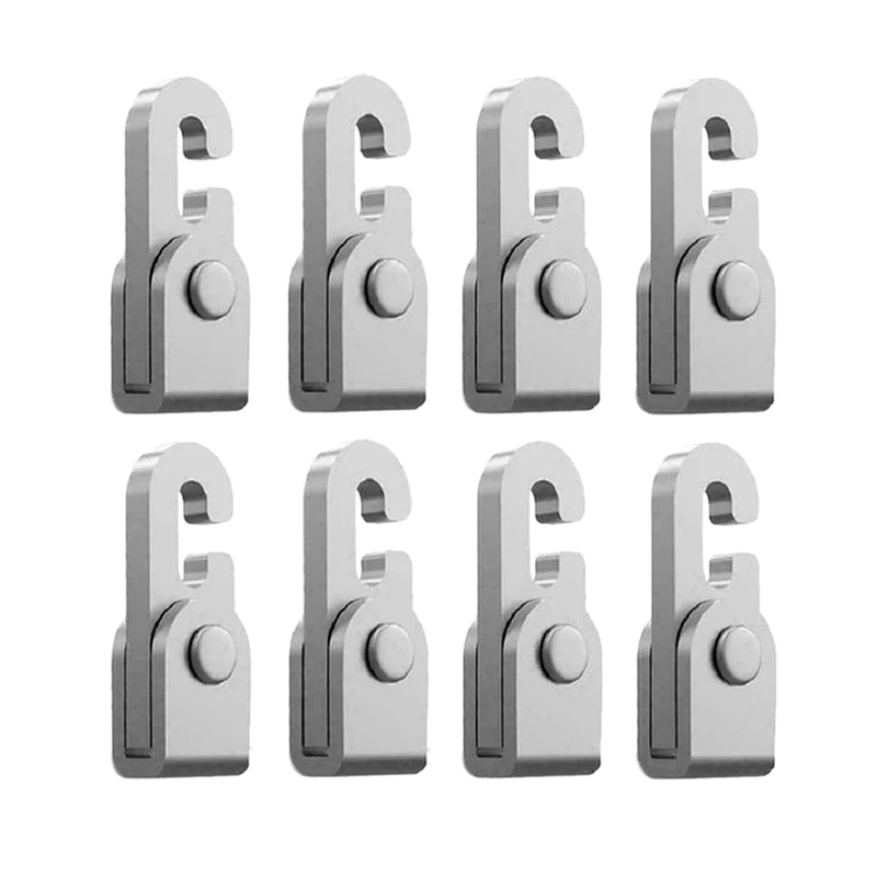 

ELOS-8Pcs/Pack Camping Automatic Lock Hook Tent Hook Free Knot Self-Locking Easy Tighten Rope Kit for Outdoors