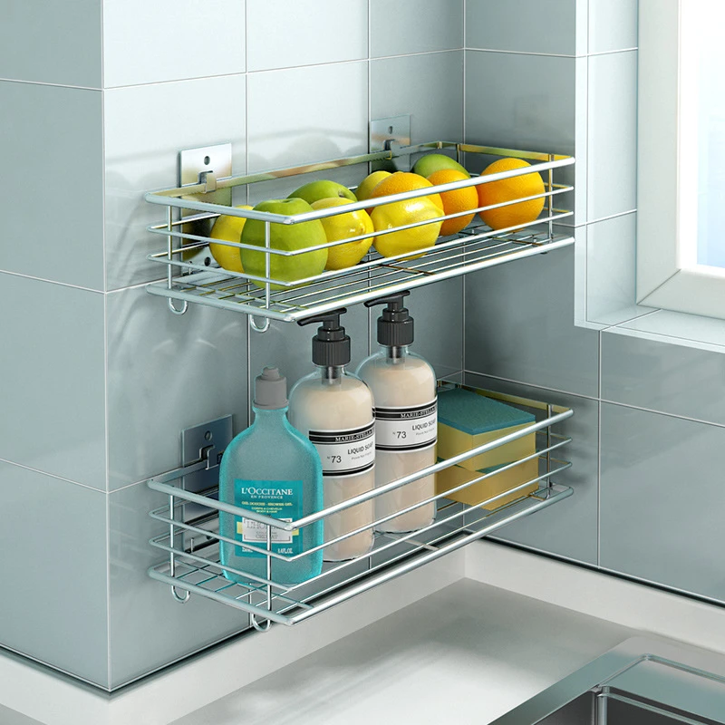 304 нержавеющая сталь кухонная настенная корзина для хранения полка фруктов