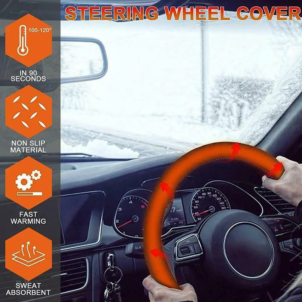 

12 В автомобильная электрическая нагревательная подушка на руль Автомобильная нагревательная подушка на колесо Нескользящая накладка нагр...