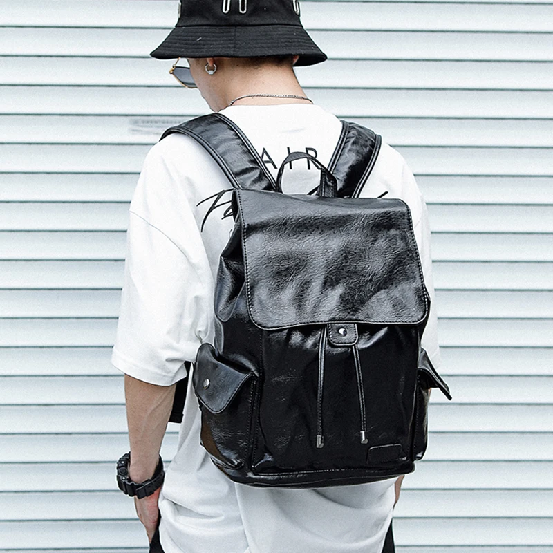 

Brand Leather PU Backpack For Man Waterproof Laptop Bagpack Male Travel Lager Rucksacks Teenager Boys School Daypacks Mochila