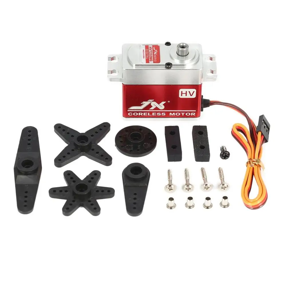 

JX PDI-HV7232MG 31KG 6-8.4V Metal Gear Full CNC Aluminium Shell Digital Coreless Servo for 1/10 1/8 RC Car/HHK Big Airplane