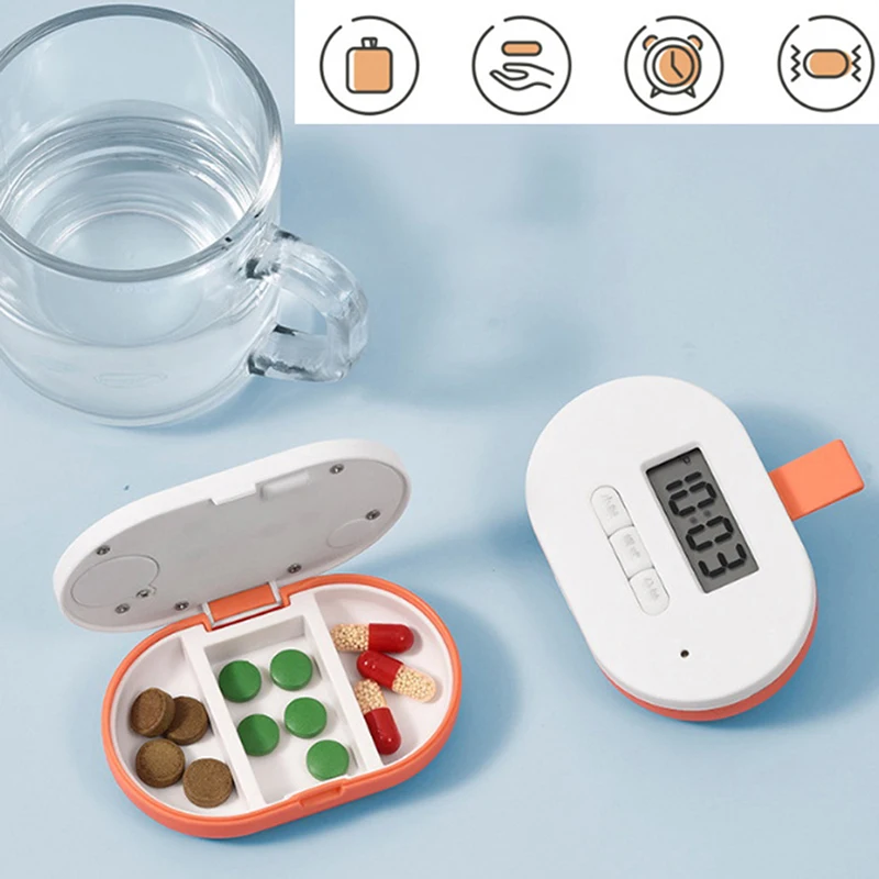 

Полезная коробка для таблеток, Электронная коробка для напоминания времени, коробка для лекарств, будильник, таймер, чехол для таблеток