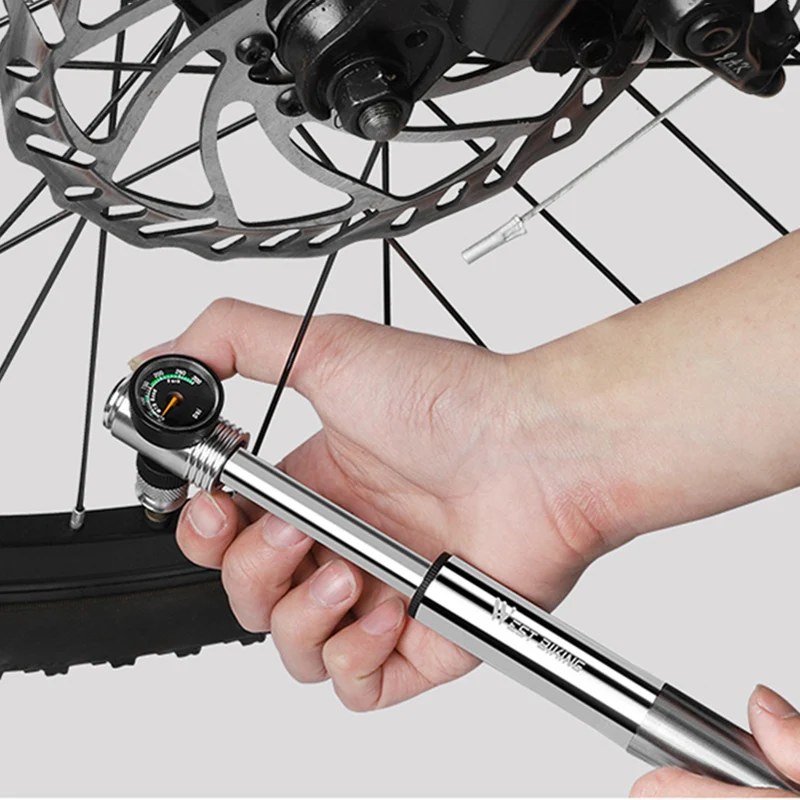 Велосипедный насос с манометром ручной портативный мини-насос высокого давления