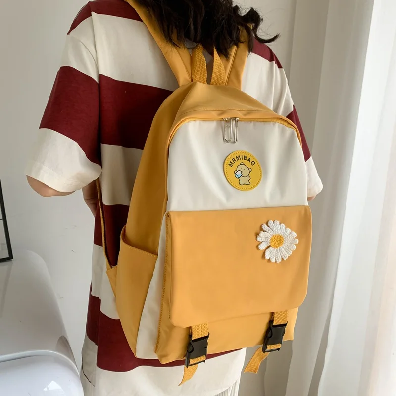 Новинка Весна 2020 нейлоновый рюкзак контрастных цветов Модный маленький свежий