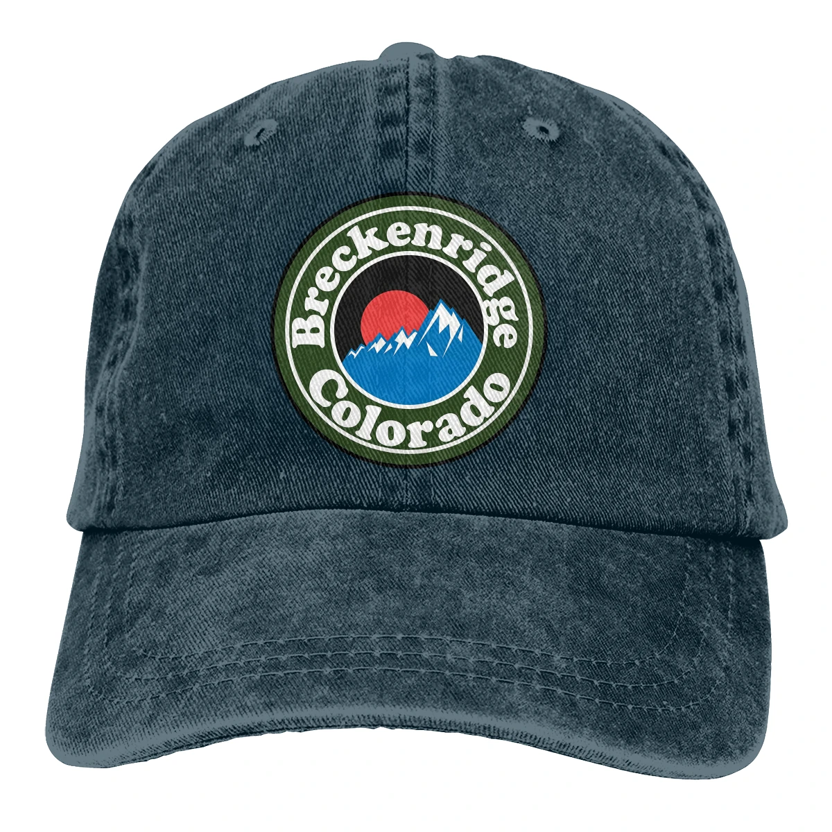 

Skiing Breckenridge Colorado mans woman's Retro Washed Cowboy hat Sun Caps