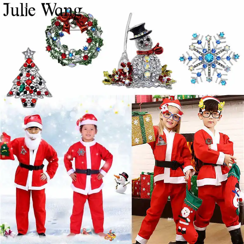 Julie Wang 4-9 искусственная Рождественская брошь разразы Смешанная эмаль Снеговик