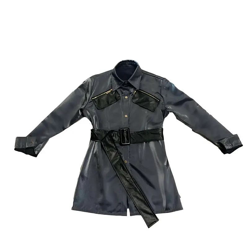 XITAO Tide тонкая приталенная Блузка с поясом женская одежда весна 2020 новая Лоскутная