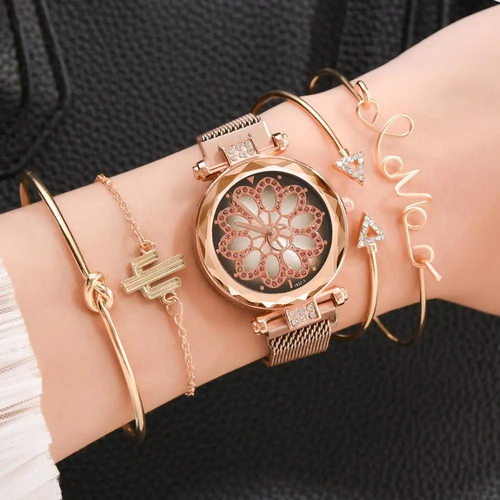 

Relogio Feminino Women Watches Bracelet set Ladies Bracelet Watch Casual Quartz Wristwatch Clock magnetic strap watch