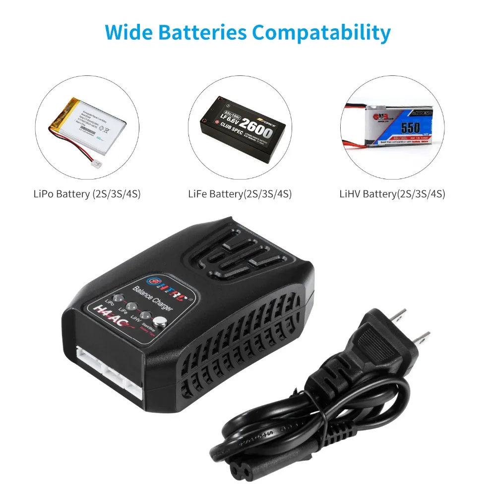 HTRC H4AC 20 Вт мини зарядка баланс зарядное устройство для 2 4s Lipo/LiFe/LiHV батарея